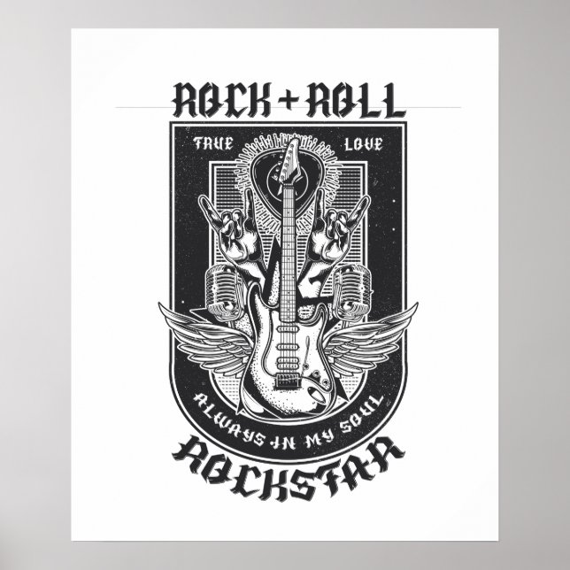 Gitarrenrock-Design Poster (Vorne)