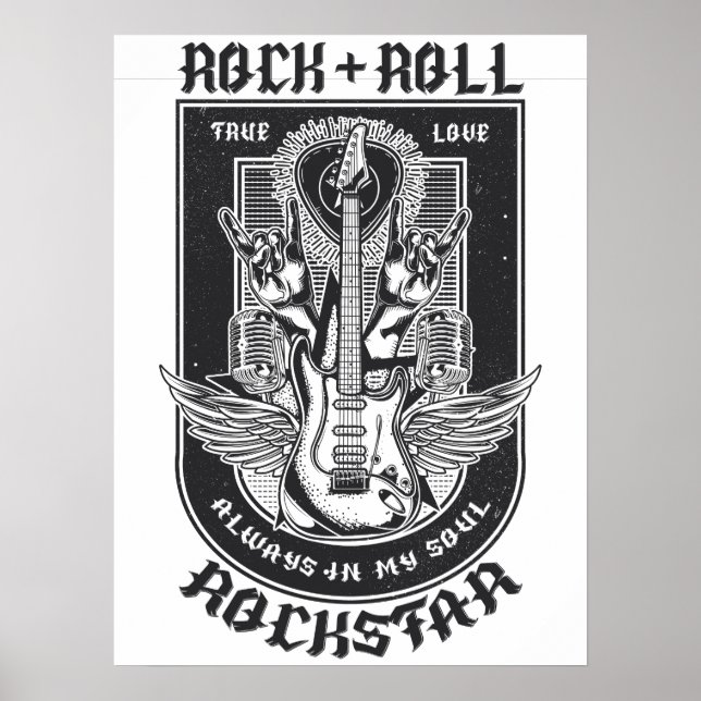 Gitarrenrock-Design Poster (Vorne)