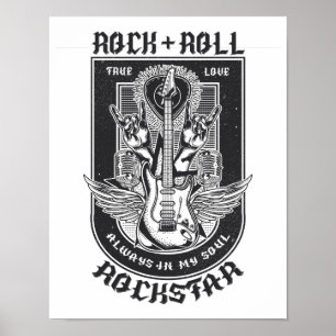 Gitarrenrock-Design Poster