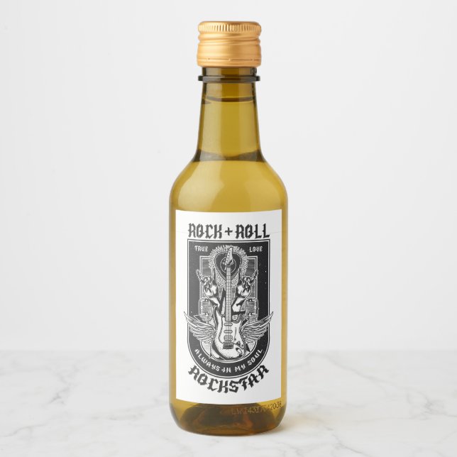 Gitarrenrock-Design Weinetikett (Vorderseite)