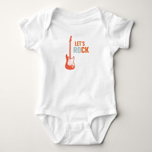 Gitarrenrock und Roll Music Rockstar Erstgeburtsta Baby Strampler (Vorderseite)