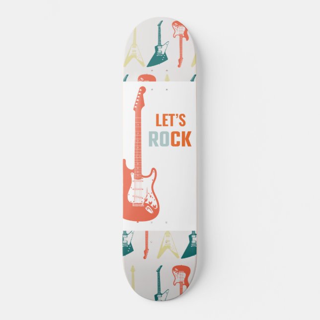 Gitarrenrock und Roll Music Rockstar Skateboard (Vorderseite)