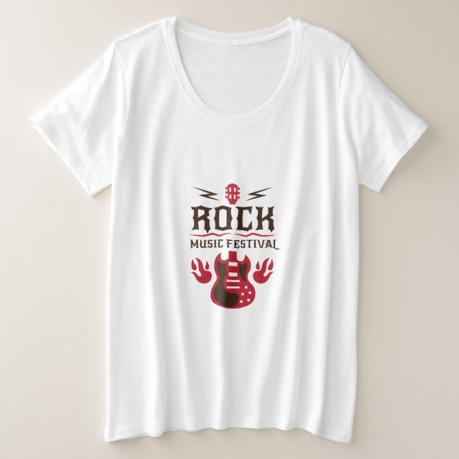 Gitarrenrockfestival T - Shirt der Frau (Design vorne)