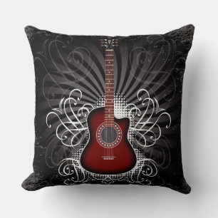 Gitarrenrot/Schwarzes Kissen