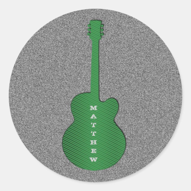 Gitarrenrundkleber, grün runder aufkleber (Vorderseite)