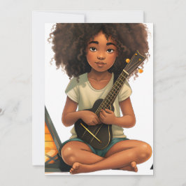 Gitarrenschwarze Mädchen Magie melanin braune Haut Einladung