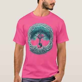 Gitarrensee Acoustic Gitarrenbaum am See T-Shirt
