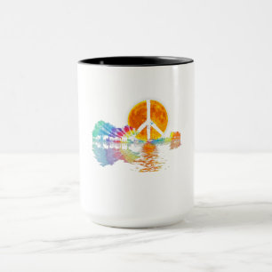 Gitarrensee Schatten Frieden Liebe Gitarre Hippie Tasse