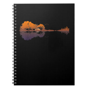 Gitarrensee Schatten Liebe Gitarre Geschenk Musikl Notizblock