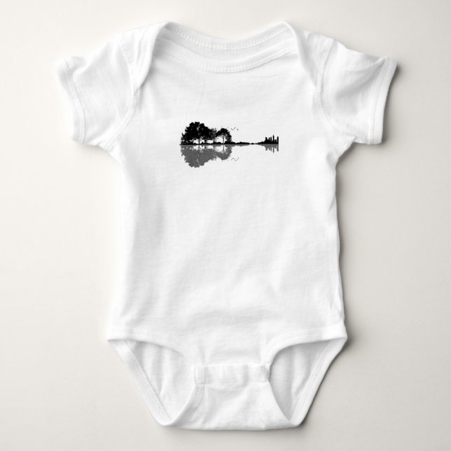 Gitarrensee Shadow Liebe Gitarre - Musikfans Baby Strampler (Vorderseite)