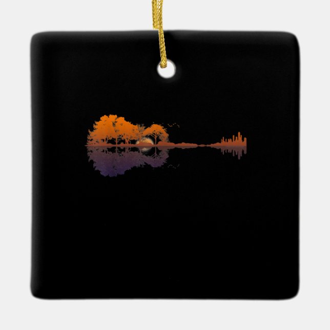 Gitarrensee Shadow Liebe Gitarre - Musikfans Keramikornament (Vorderseite)