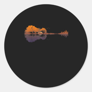 Gitarrensee Shadow Liebe Gitarre - Musikfans Runder Aufkleber