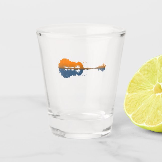 Gitarrensee Shadow Liebe Gitarre - Musikfans Schnapsglas (Vorderseite)