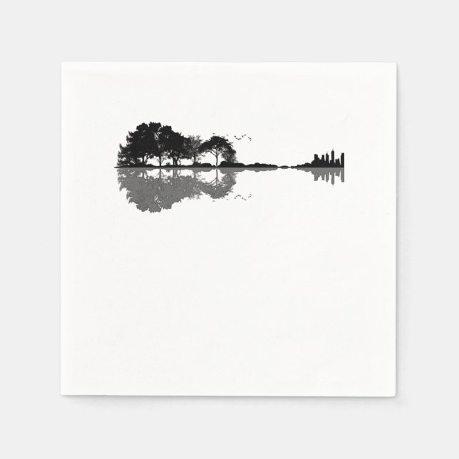 Gitarrensee Shadow Liebe Gitarre - Musikfans Serviette (Vorderseite)