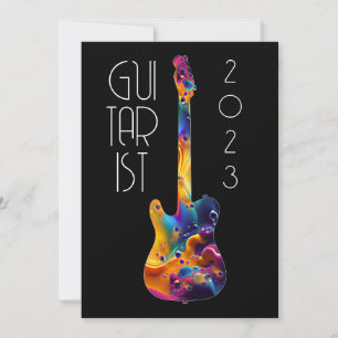 GITARRENSPIELER 2023 BUNTE GITARRENBAND GESCHENK EINLADUNG