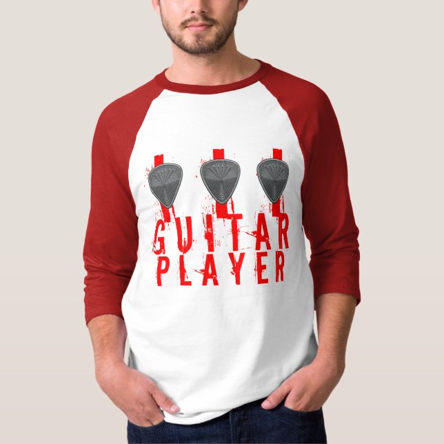 Gitarrenspieler 3 Picks T-Shirt (Vorderseite)