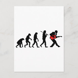Gitarrenspieler-Evolution Postkarte