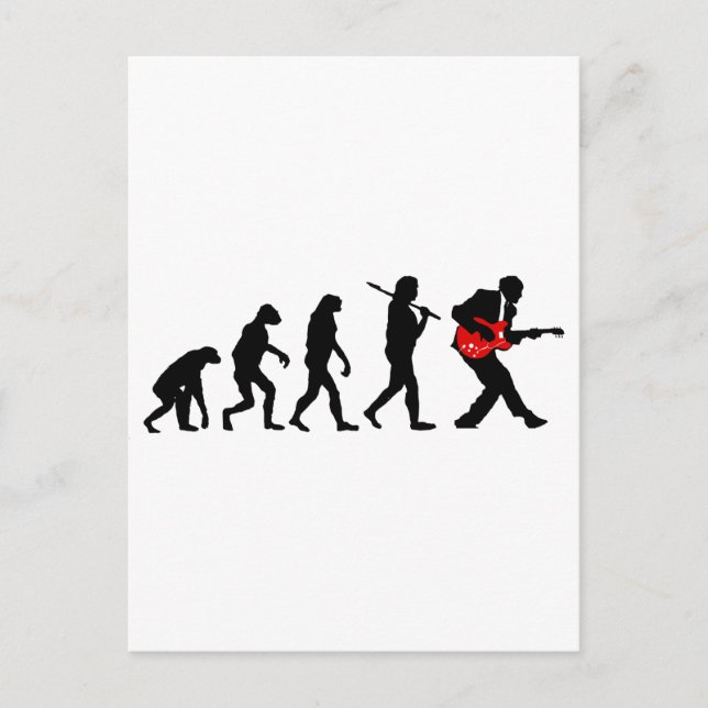 Gitarrenspieler-Evolution Postkarte (Vorderseite)