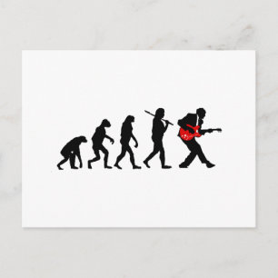 Gitarrenspieler-Evolution Postkarte