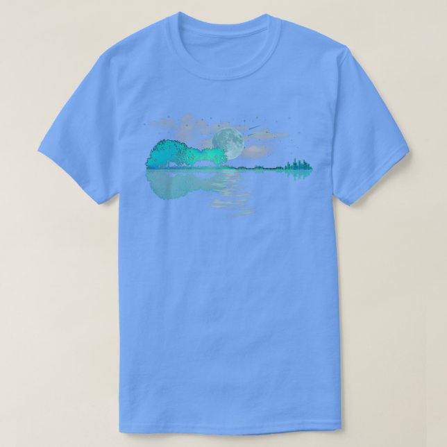 Gitarrenspieler Gitarre Mondlicht Naturpark T-Shirt (Design vorne)
