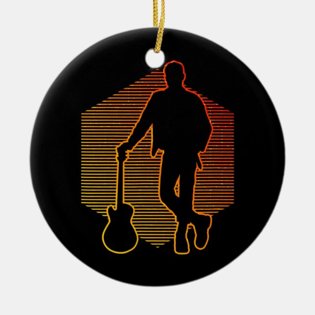 Gitarrenspieler Herren elektrische Gitarre Keramik Ornament (Vorne)