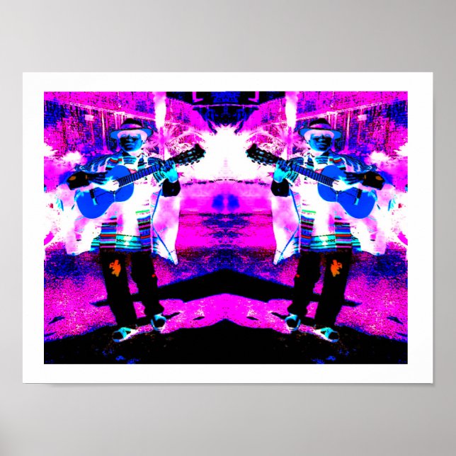 Gitarrenspieler Kunst Poster (Vorne)