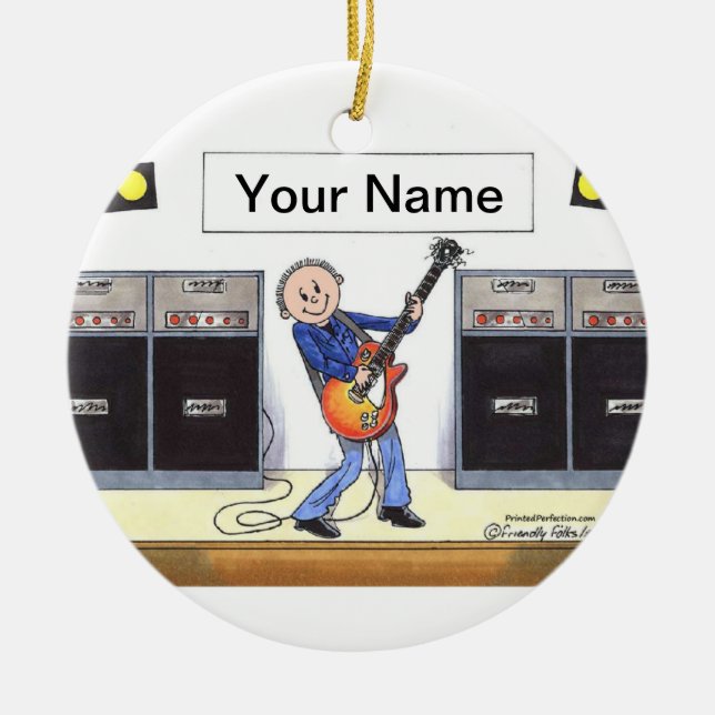 Gitarrenspieler - Männlich Keramikornament (Vorne)