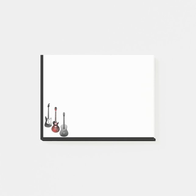 Gitarrenspieler Musikermusik Musik Post-it Notes Klebezettel (Vorderseite)