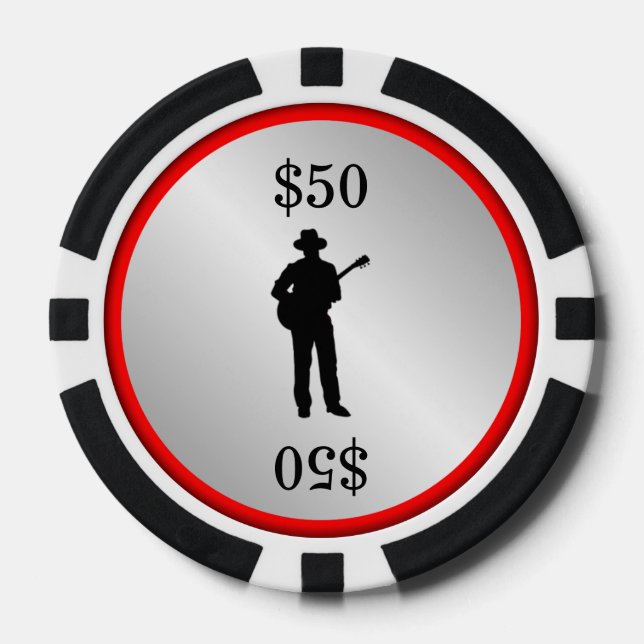 Gitarrenspieler Pokerchips (Vorderseite)
