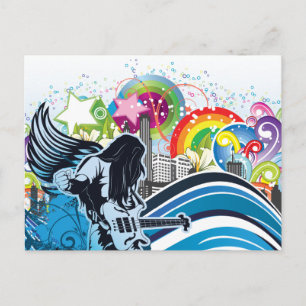 Gitarrenspieler ~ Rock Heavy Metal Band Music Postkarte