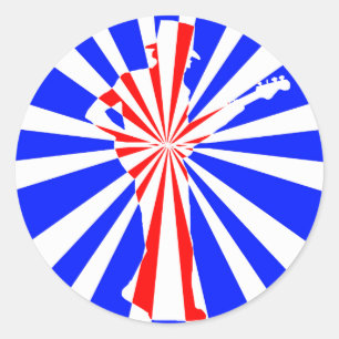 Gitarrenspieler Runder Aufkleber