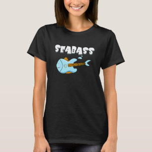 Gitarrenspieler Sea Bass Gitarre Bassist Lustige M T-Shirt