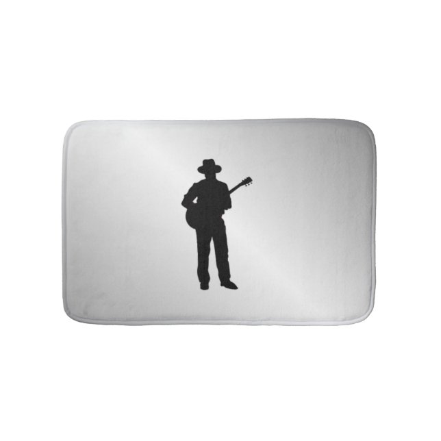 Gitarrenspieler Silver Badematte (Vorderseite)