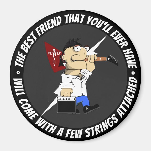 Gitarrenspieler unterwegs wieder Bestes Comic Magnet (Vorne)