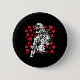 Gitarrenspieler Valentinstag Cool Rock Musician Button