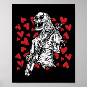 Gitarrenspieler Valentinstag Cool Rock Musician Poster