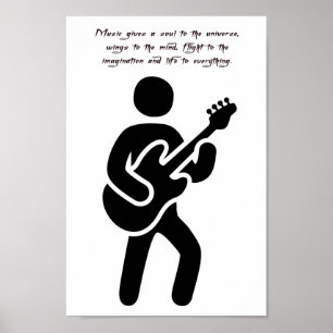 Gitarrenspielermusik zitiert Silhouette Art Poster