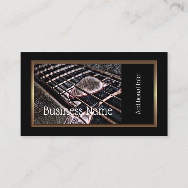 Gitarrenstränge in Leder-Visitenkarte 4 Visitenkarte (Vorderseite)