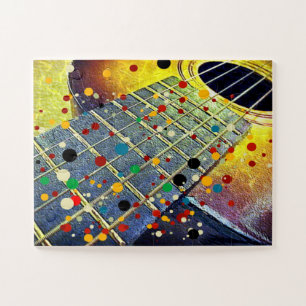 Gitarrenstrings Musik Senf farbenfroh vintage Puzzle