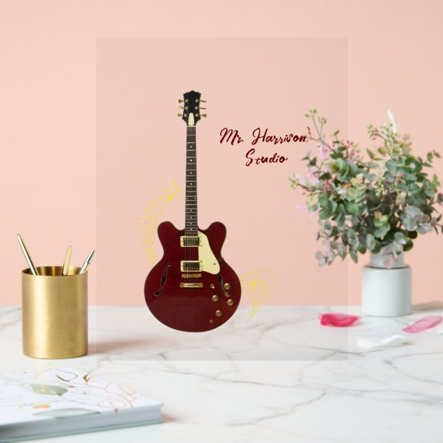 Gitarrenstudio Benutzerdefiniertes transparentes A Acrylschild (Hochzeit)