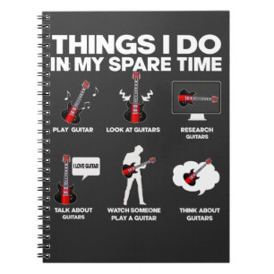 Gitarrensüchtige Gitarrist Music Lover Musiker Notizblock