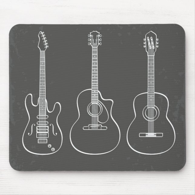 Gitarrentrio-Retro-Musik Mousepad (Vorne)