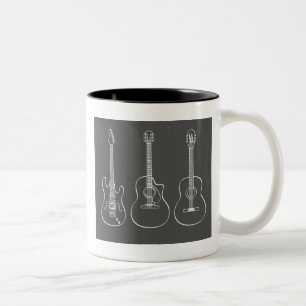 Gitarrentrio-Retro-Musik Zweifarbige Tasse