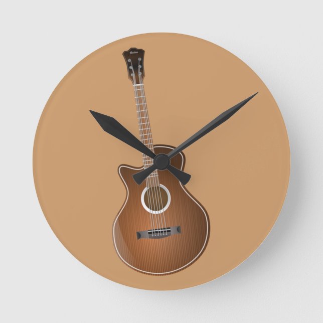 Gitarrenuhr Runde Wanduhr (Vorderseite)