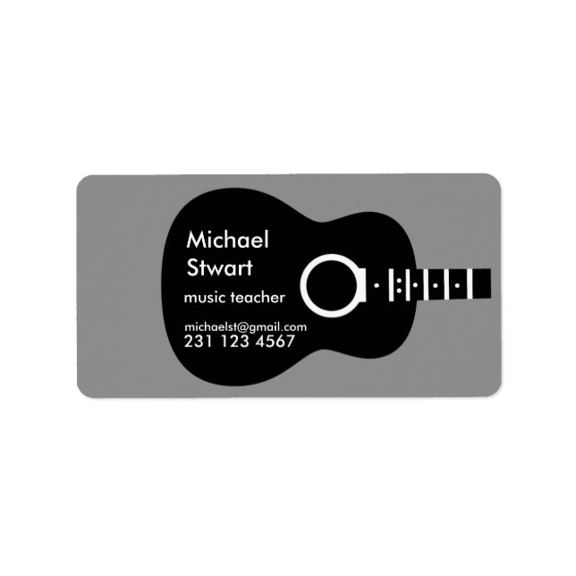 Gitarrenunterricht Adressaufkleber (Vorne)