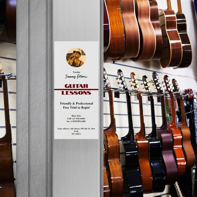 Gitarrenunterricht Magent Poster Magnetkarte (Von Creator hochgeladen)