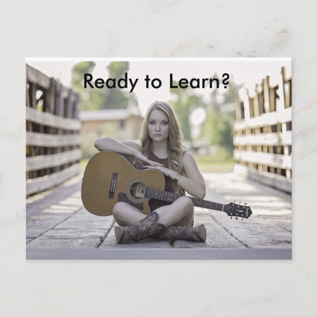 Gitarrenunterricht Werbung Postkarte für Unternehm (Vorderseite)