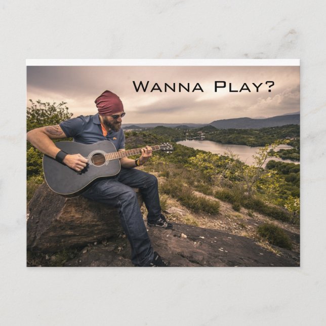 Gitarrenunterricht Werbung Postkarte für Unternehm (Vorderseite)