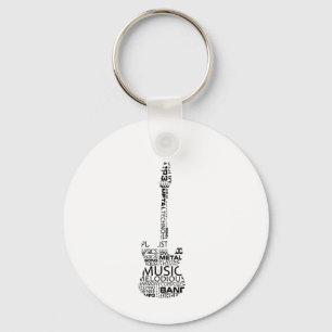 Gitarrenwortfülleschwarz-Musikbild Schlüsselanhänger