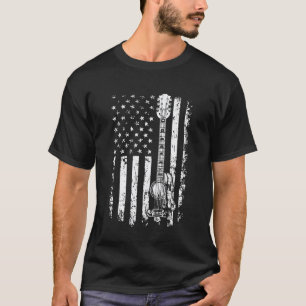 Gitarrespieler Gitarrist USA-Flagge Amerikanisch P T-Shirt